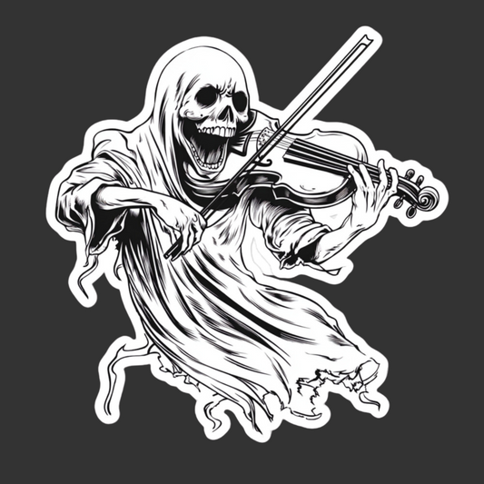 Skeleton Violinist Sticker – Death’s Greatest Hits