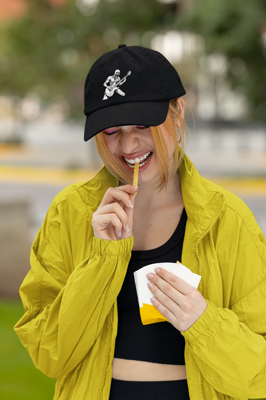 Skeleton Guitarist Dad Hat – Riffs from the Grave