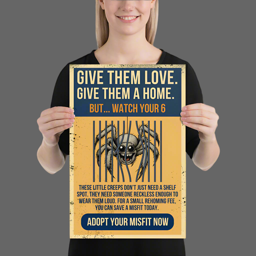 Adopt a Misfit Poster – Spider - Give Them Love, Give Them a Home