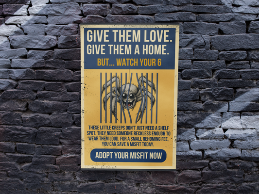 Adopt a Misfit Poster – Spider - Give Them Love, Give Them a Home