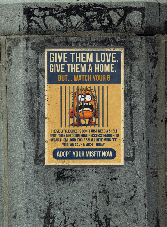 Adopt a Misfit Poster – Skid - Give Them Love, Give Them a Home
