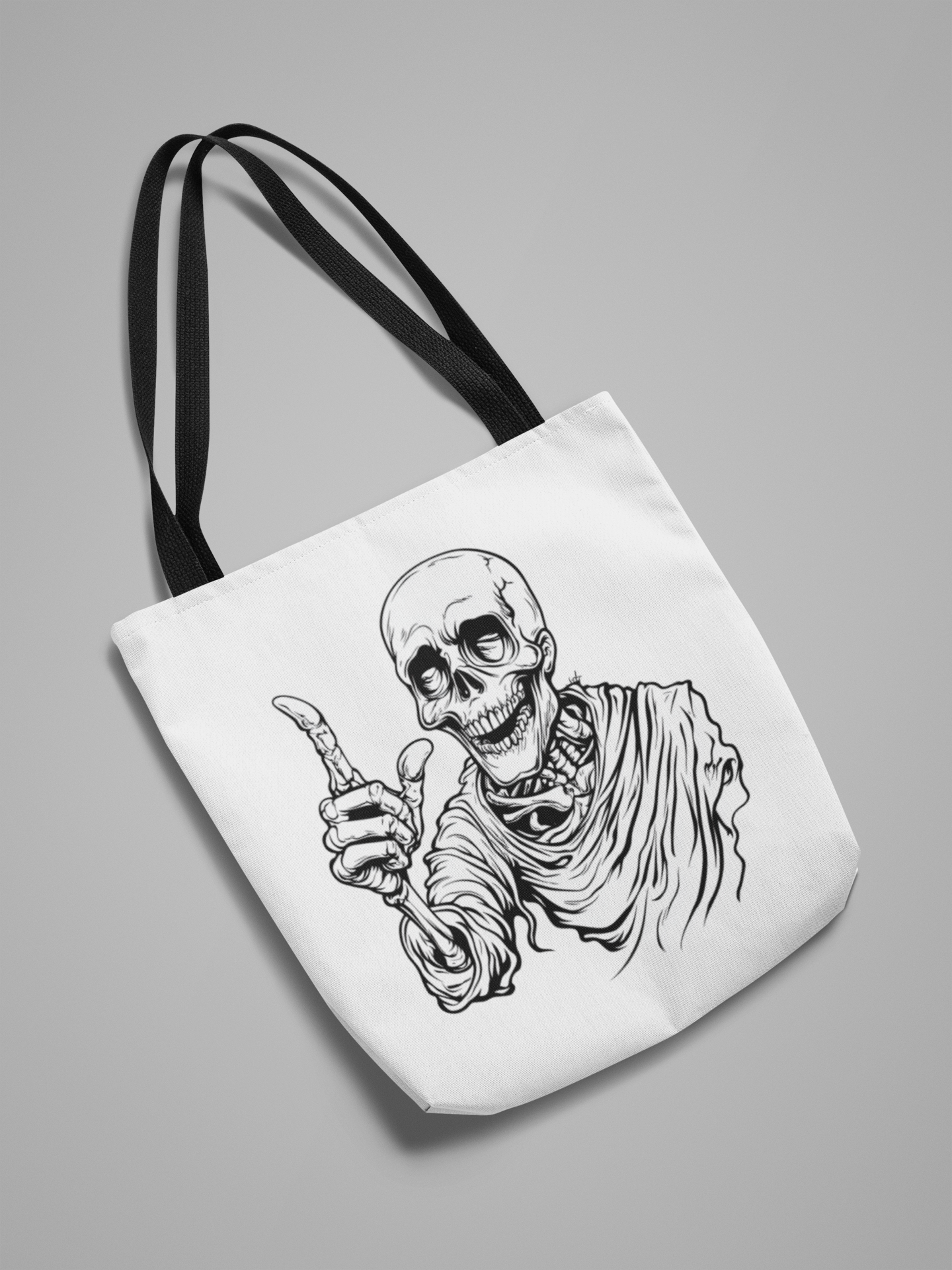 Bonehead Tote Bag – Inky Misfits Carry-All Skeleton Tote