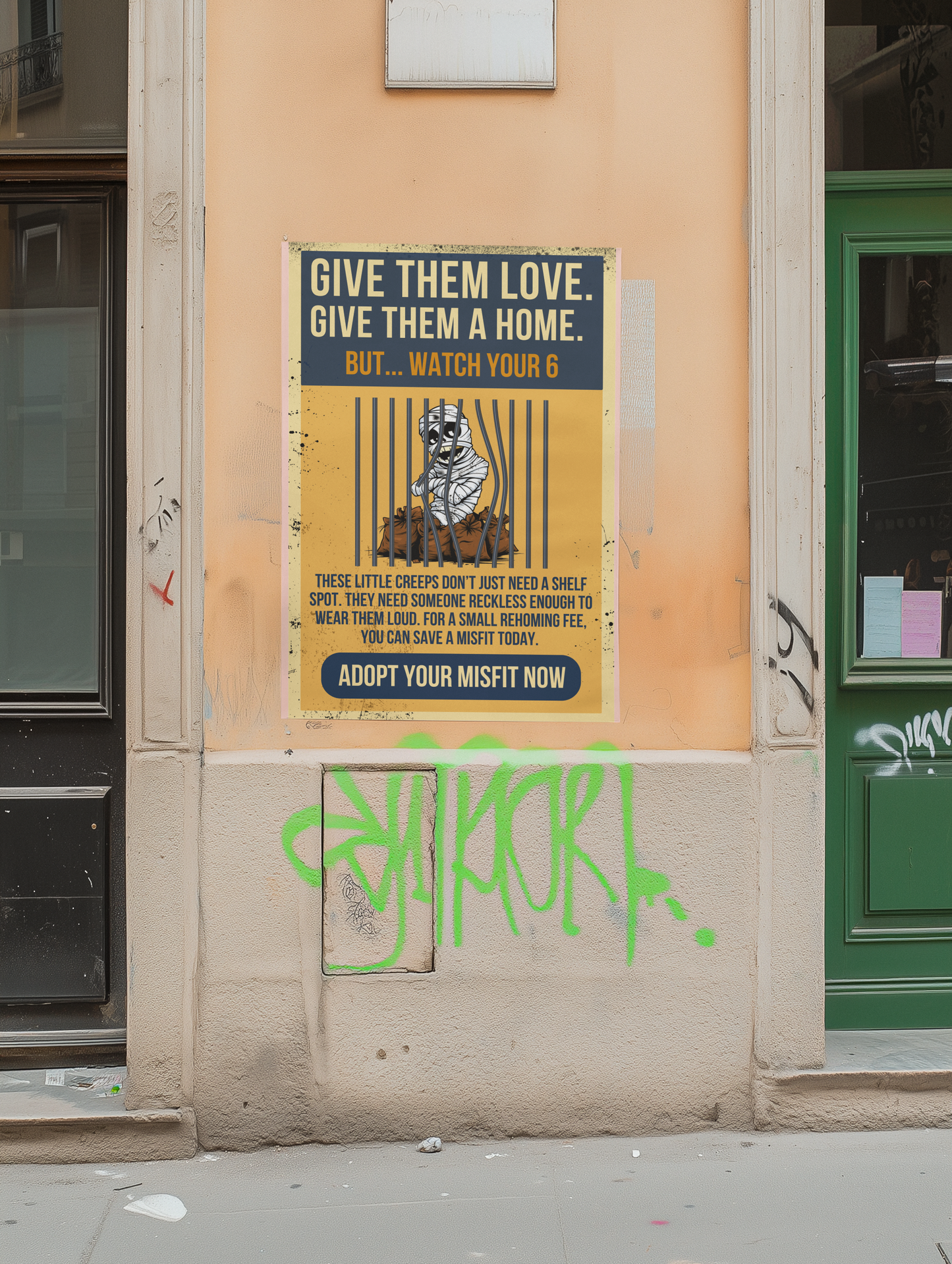 Adopt a Misfit Poster – Mummy Trash Collector - Give Them Love, Give Them a Home