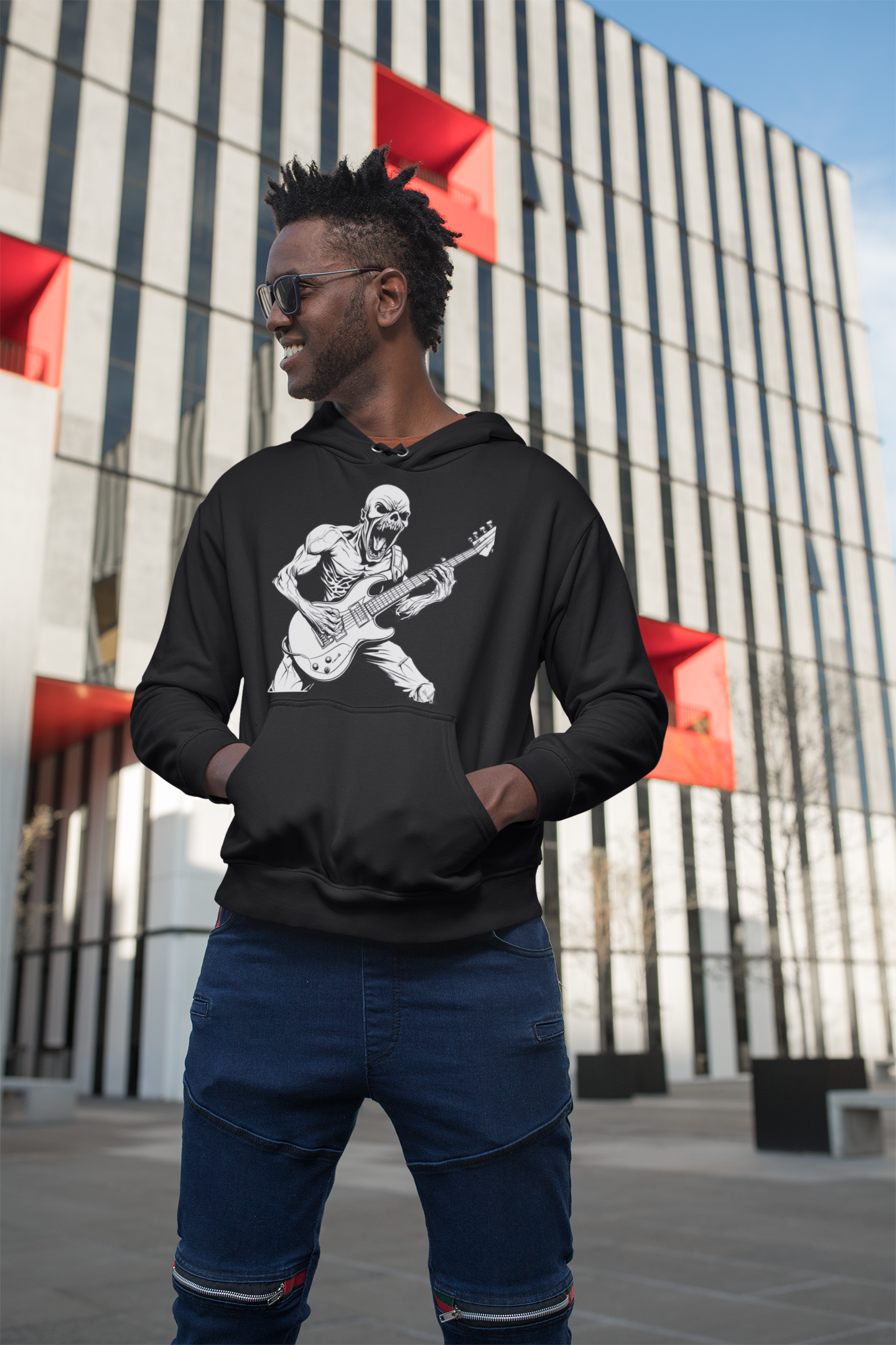 Skeleton Guitarist Hoodie – Riffs from the Grave