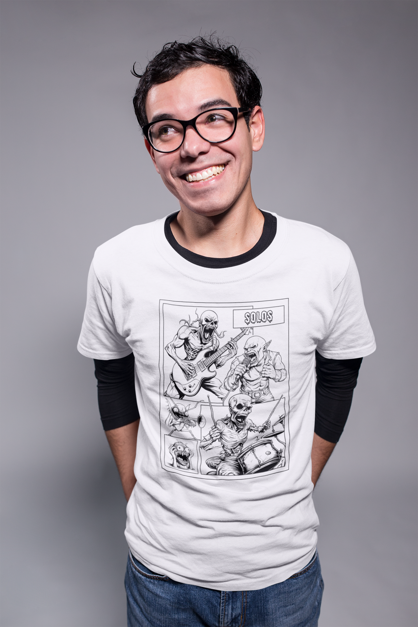 Monster Band Solos – Comic Panel Tee