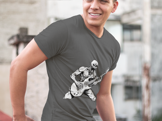 Skeleton Guitarist Tee – Riffs from the Grave