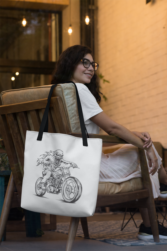 Skeleton Biker Tote – Carry the Chaos