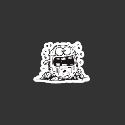 Cartoon character with a distressed expression on a white background