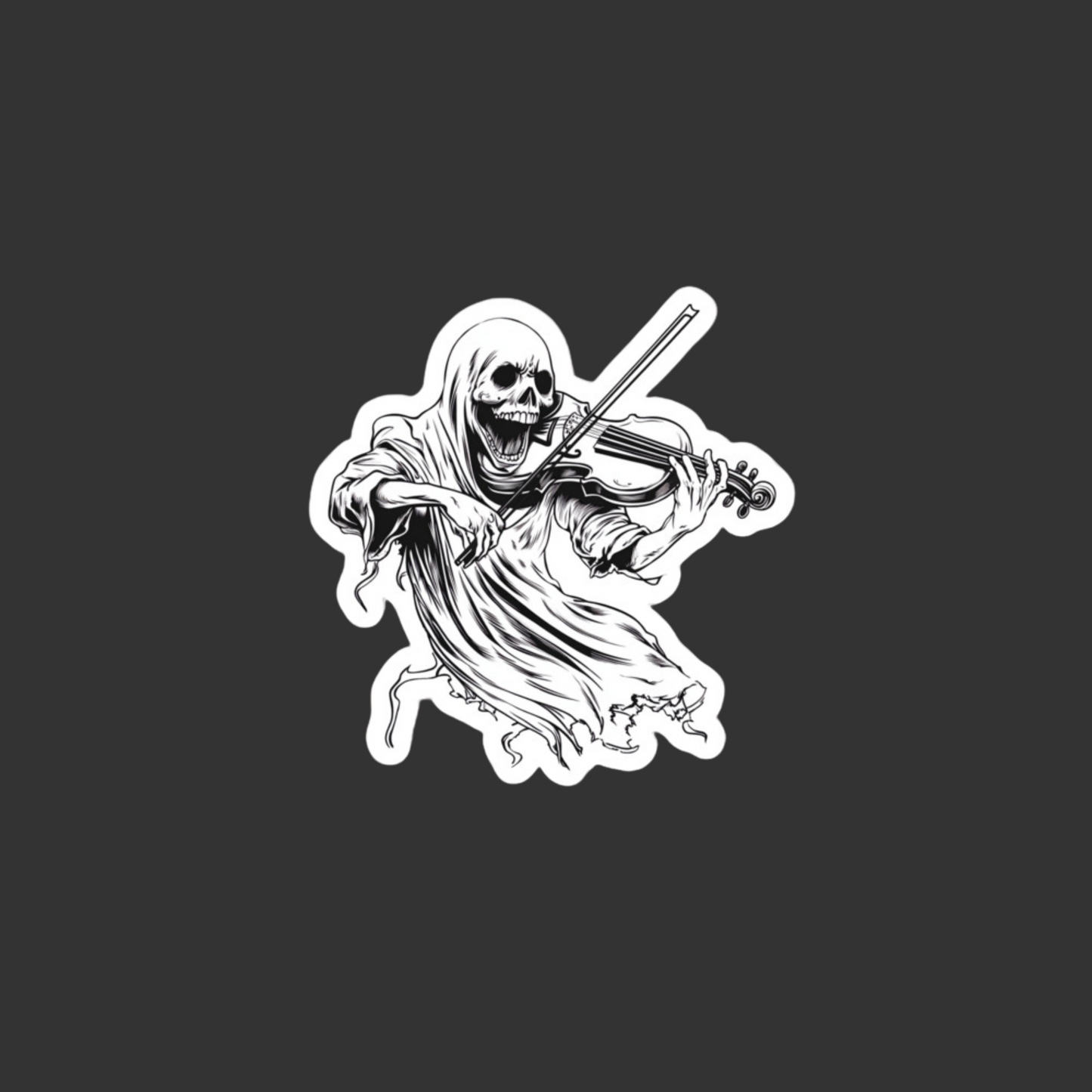 Skeleton Violinist Sticker – Death’s Greatest Hits